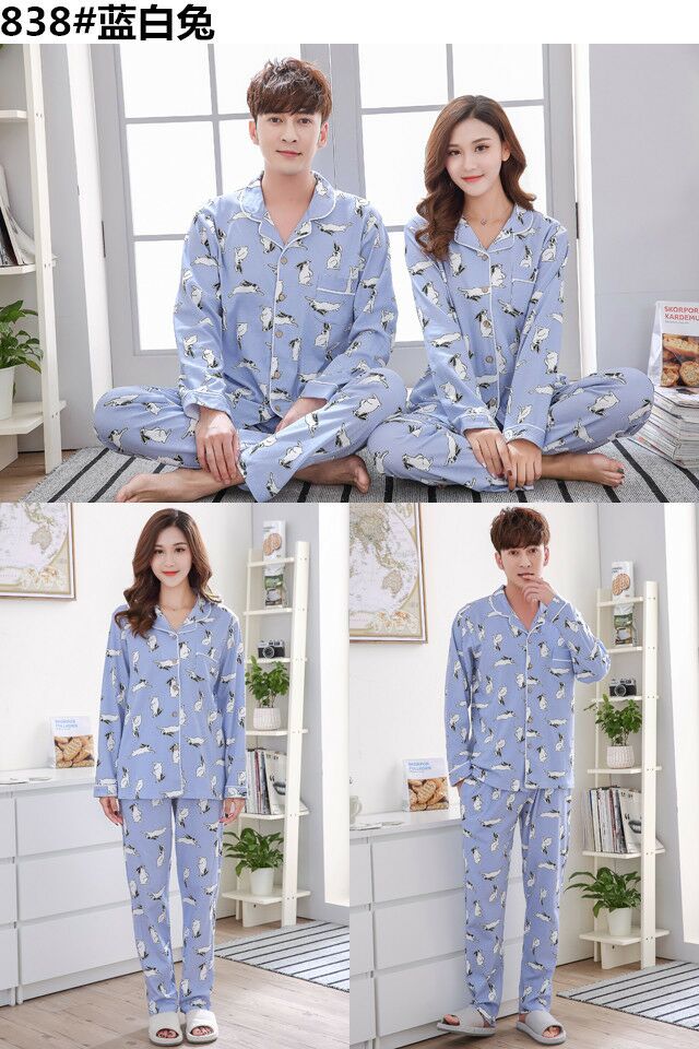 Bộ đồ ngủ nữ cotton dài tay đôi thu đông phiên bản Hàn Quốc của chiếc áo len ngọt ngào cỡ lớn cho nam bộ đồ cotton shop thời trang nam