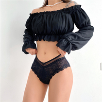 Sexy hip lace underwear women luxury palace low waist hot temptation no trace hollow breathable hip cotton crotch