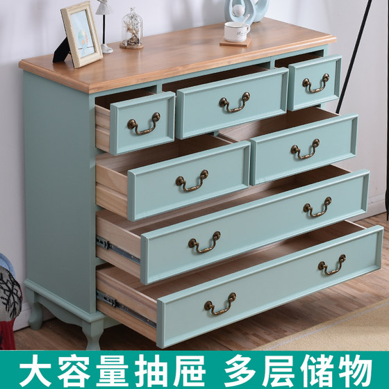 Chest of drawers solid wood simple modern storage cabinet drawer type chest of drawers living room storage cabinet bedroom American style chest of drawers