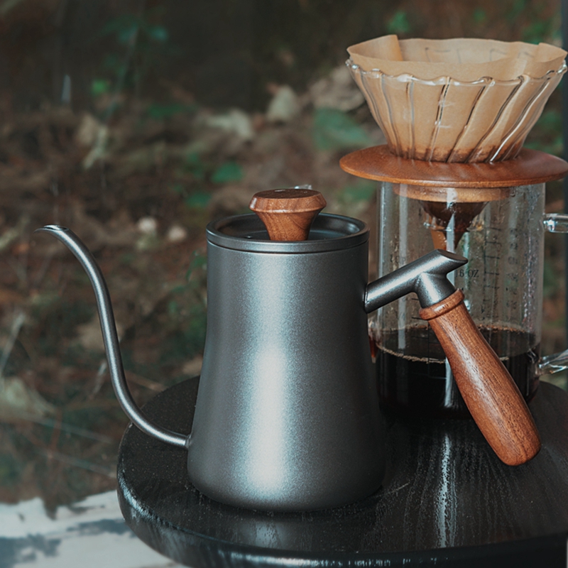 White hand punch pot 304 stainless steel long mouth pot share boiling fine mouth pot hanging ear hand punch coffee pot heating home