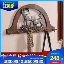 Wei Ge Xuan European solid wood coat rack Wall hanger Living room bedroom clothes rack American creative hanging coat hook