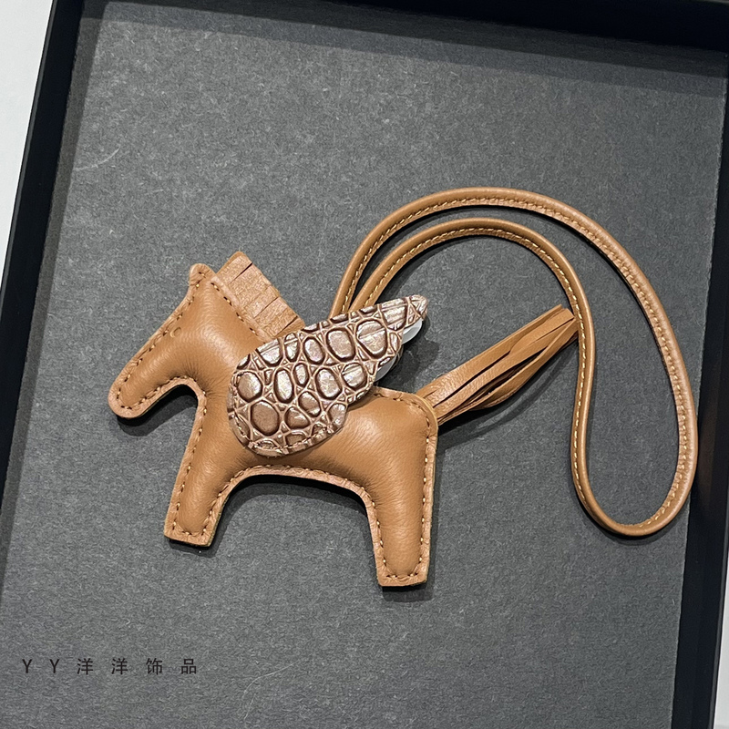 New Crocodile Pattern Hand-Stitched Sheepskin Little Pegasus Bag Pendant Keychain Ornament Car Cute Small Hanging Decoration