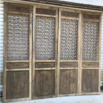 Dongyang wood carving Chinese solid wood flower grid antique doors and windows carved door old partition porch background wall custom-made