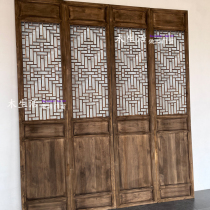 Dongyang wood carving Chinese solid wood flower lattice carved with hollowed imitation antique doors and windows to make old ancient windy folk hotel partition screen