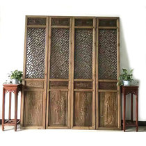 Dongyang wood carving Chinese solid wood flower grid antique doors and windows Ming and Qing classical old partition carved door fragrant camphor wood custom
