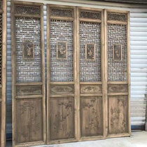 Dongyang wood carving Chinese solid wood flower grid antique doors and windows hand-carved figure partition camphor wood custom-made