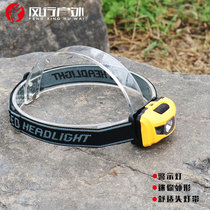  Popular outdoor LED plastic headlamp dual-light red warning small Headlamp No 7 dry battery mini portable