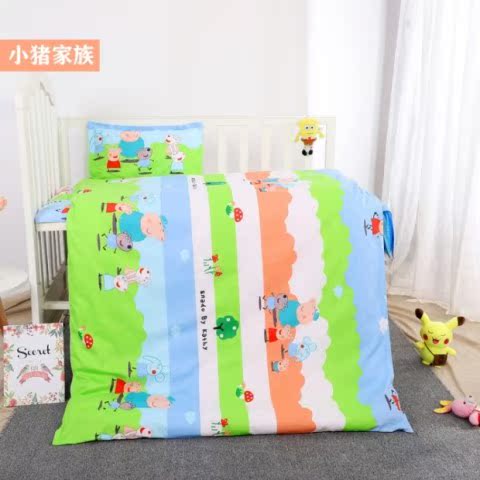 Trẻ mẫu giáo chăn bông sáu mảnh chăn sáu mảnh đặt vào giường ngủ mùa đông - Bộ đồ giường trẻ em 	bộ chăn ga gối cho bé đi học	