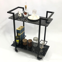 European dining car Wrought iron Hotel restaurant wine car Home balcony cart shop Water dessert car Marble