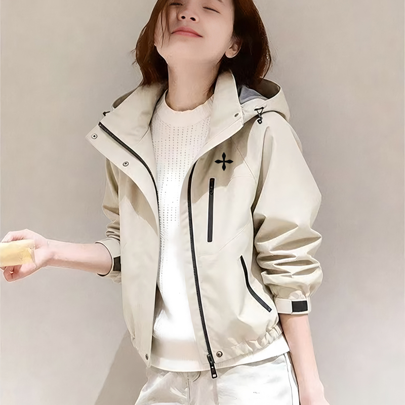 Vivienne Dawn Cross American-Style Short Windbreaker Jacket for Women, Autumn Petite Jacket, Baseball Jacket