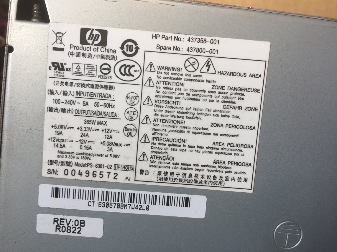 HPDC7700 HPDC7700 dc7900 dc7800 dc7800 supply 437358-001 416535-001 365W-Taobao