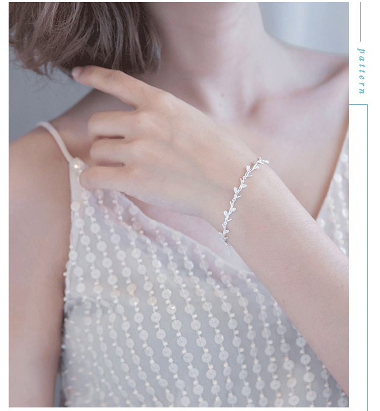 Vòng tay bạc Sterling Nữ phiên bản Hàn Quốc của Mori 925 Trang sức bạc Sinh viên đơn giản Cá tính tươi Ánh trăng rừng Vòng tay kim ngân vong deo tay