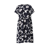 Small sub true silk mulberry silk upscale double crepe dress printed with long and lean shade