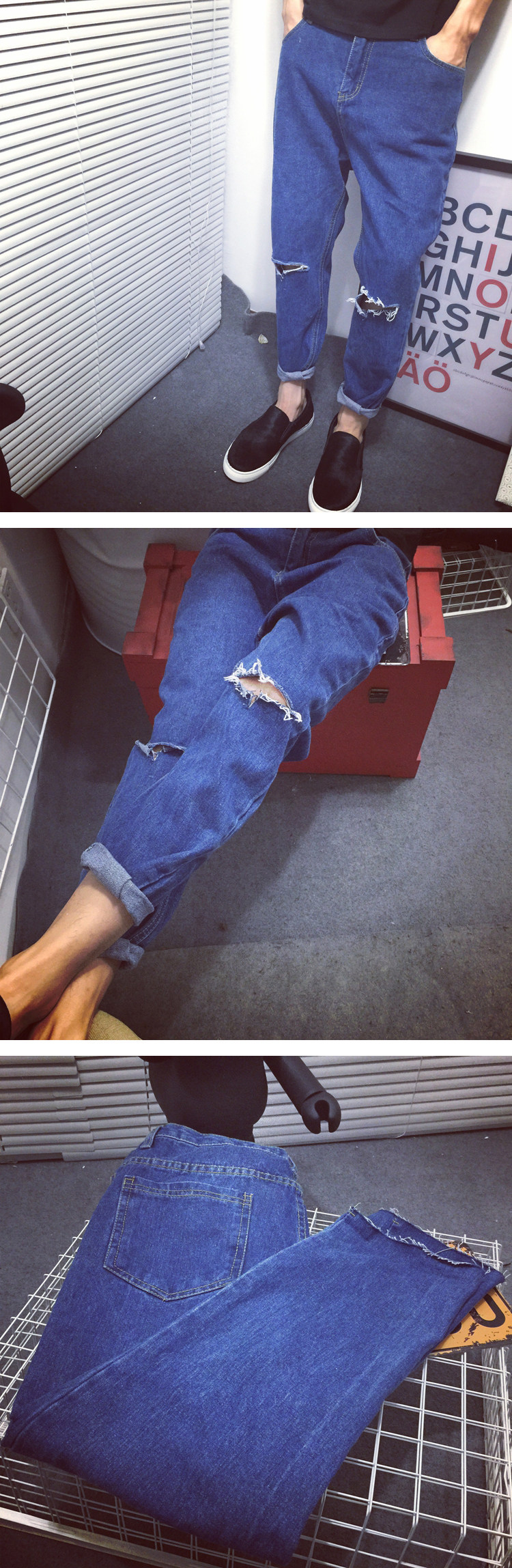 Jeans pour adolescent droite en vrac pour été - Ref 1462996 Image 9