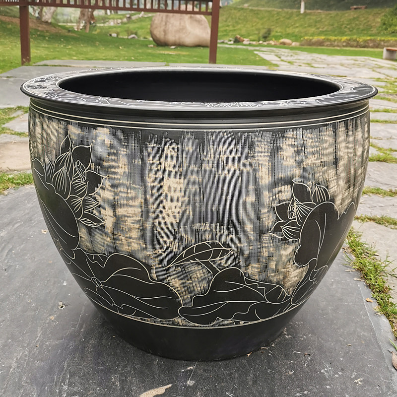 Jingdezhen ceramic fish farming turtle tank planting trees water lily lotus tank calligraphy and painting tank courtyard balcony floor decoration water tank