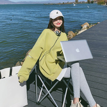 Korean version 2022 Spring and autumn chic round neckline for womens new leisure leave two blouses of blouse damp-age oversize