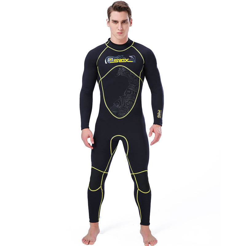 3mm long sleeve wetsuit men's warm quick-drying winter swimsuit Semi-dry scuba diving sea snorkeling wetsuit