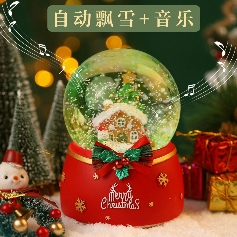 Christmas Water Crystal Ball Float Snows room Bedrooms Bedrooms Decorative Music Bells Desktop Pendulum CREATIVE HOLIDAY GIFT WOMAN-Taobao