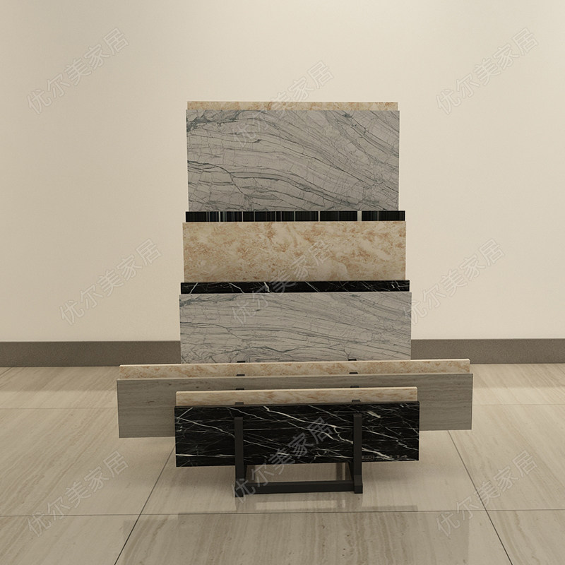 Tile shop golden skirting display rack floor tile sample color plate rack 800 showcase display rack stone wood floor