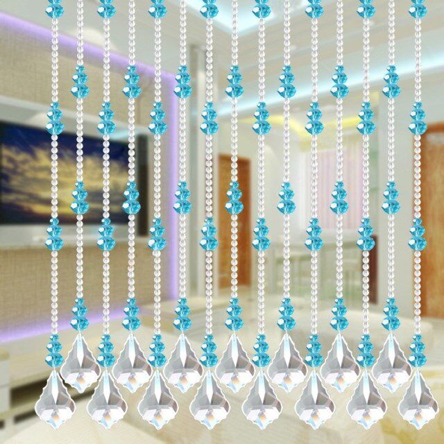 Blue gourd crystal bead curtain Entrance partition Living room Dining room Bedroom aisle Shoe cabinet Balcony Feng Shui door curtain glass