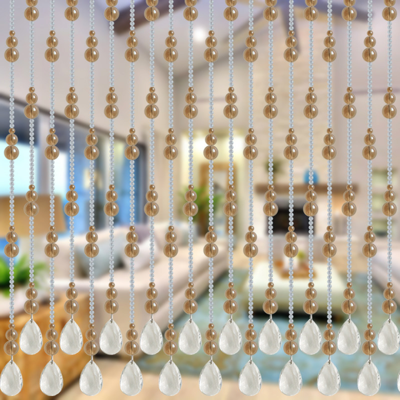 Purple gourd crystal bead curtain Partition window Living room aisle Bedroom kitchen powder room decorative door curtain free hole