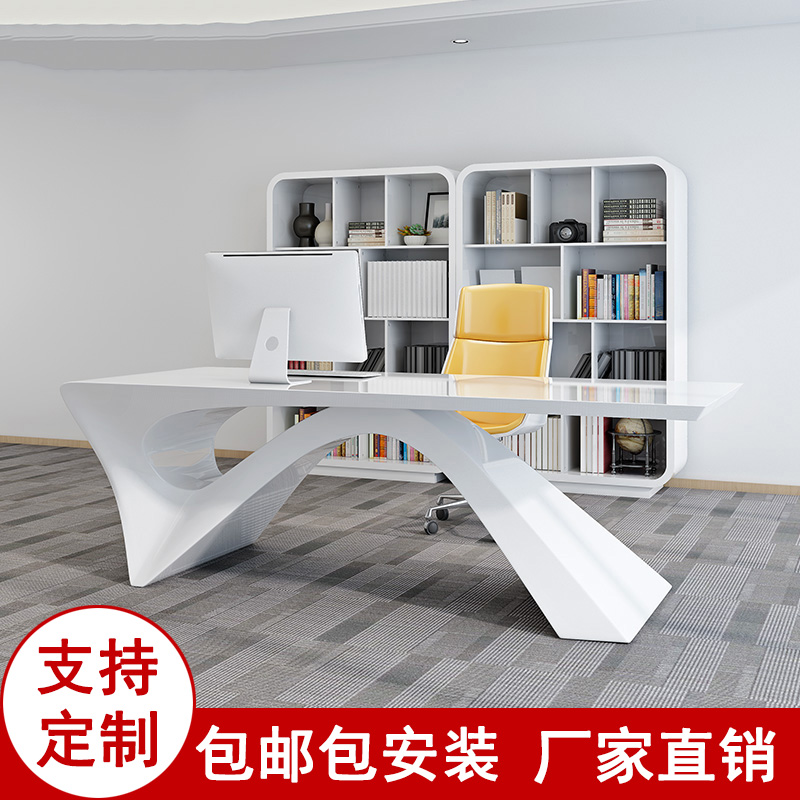 Simply modern desk boss table president table creative technology big band white paint manager table
