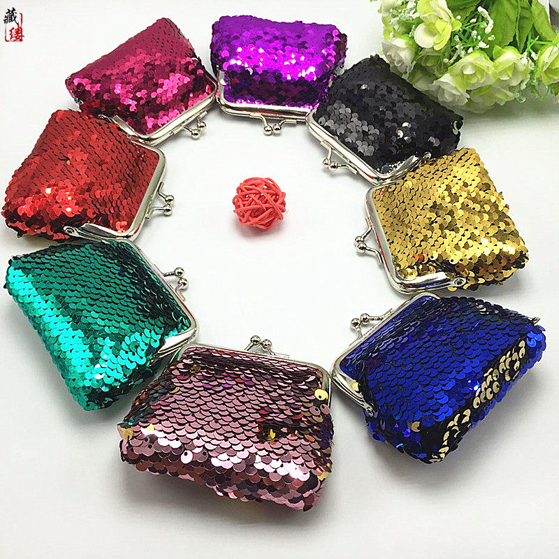 Foreign trade hot sale double-sided sequins coin wallet coin bag gold bag iron bag gift bag spot wholesale