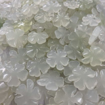 Live room leakage natural Xiuyu four-leaf clover pendant Men and women hanging jade necklace Xiuyan jade high ice jade pendant