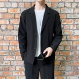 Мужской комплект, штаны, универсальная рубашка, куртка, тонкий костюм, в корейском стиле