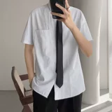 Трендовая японская рубашка для школьников, короткий рукав, в корейском стиле