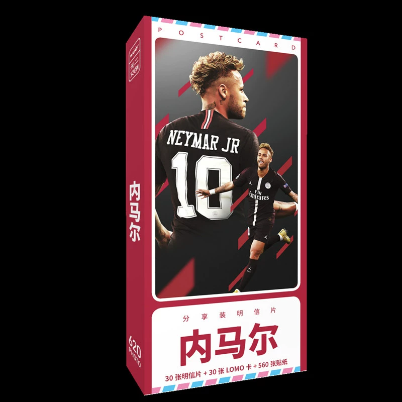 Ngôi sao bóng đá thẻ dán tường bưu thiếp Brazil đội ngôi sao số 10 Neymar xung quanh món quà lưu niệm nhỏ - Bóng đá