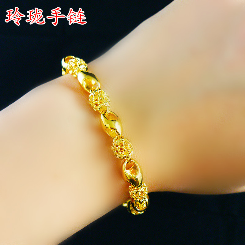Vietnam Shajin nữ mẫu chuyển hạt vòng tay phiên bản Hàn Quốc trang sức lâu năm không phai vàng trang sức vòng tay để gửi bạn gái đá đào hoa