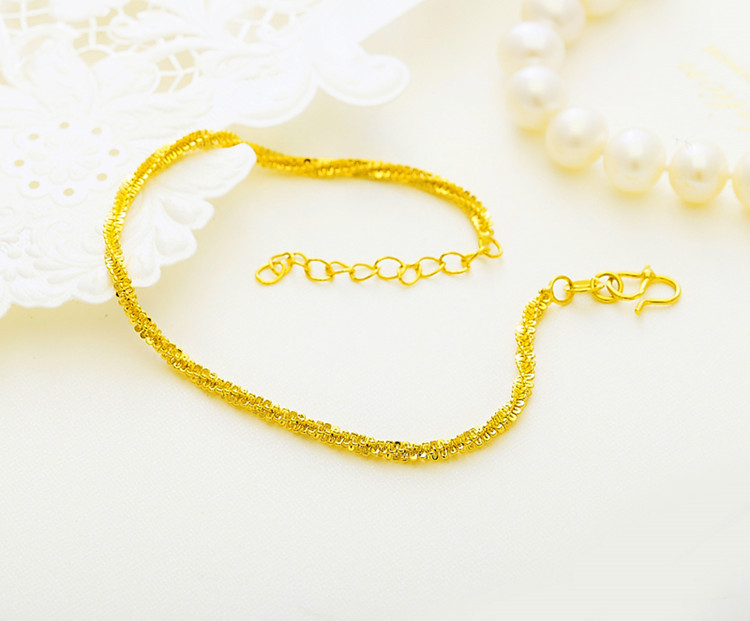 Cát vàng vòng đeo tay nữ bốn lá cỏ ba lá dài phai mờ đồ trang sức Hàn Quốc Việt Nam Sha Jin Mantian vòng đeo tay vòng đeo tay nữ triều