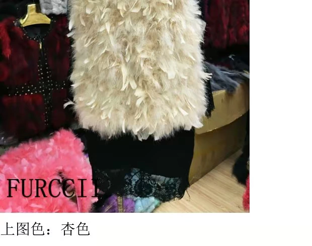Giải phóng mặt bằng đặc biệt! Áo len lông đà điểu Ladies Áo lông ngắn Hàn Quốc vest lông thú Flamingo áo phao parka nữ