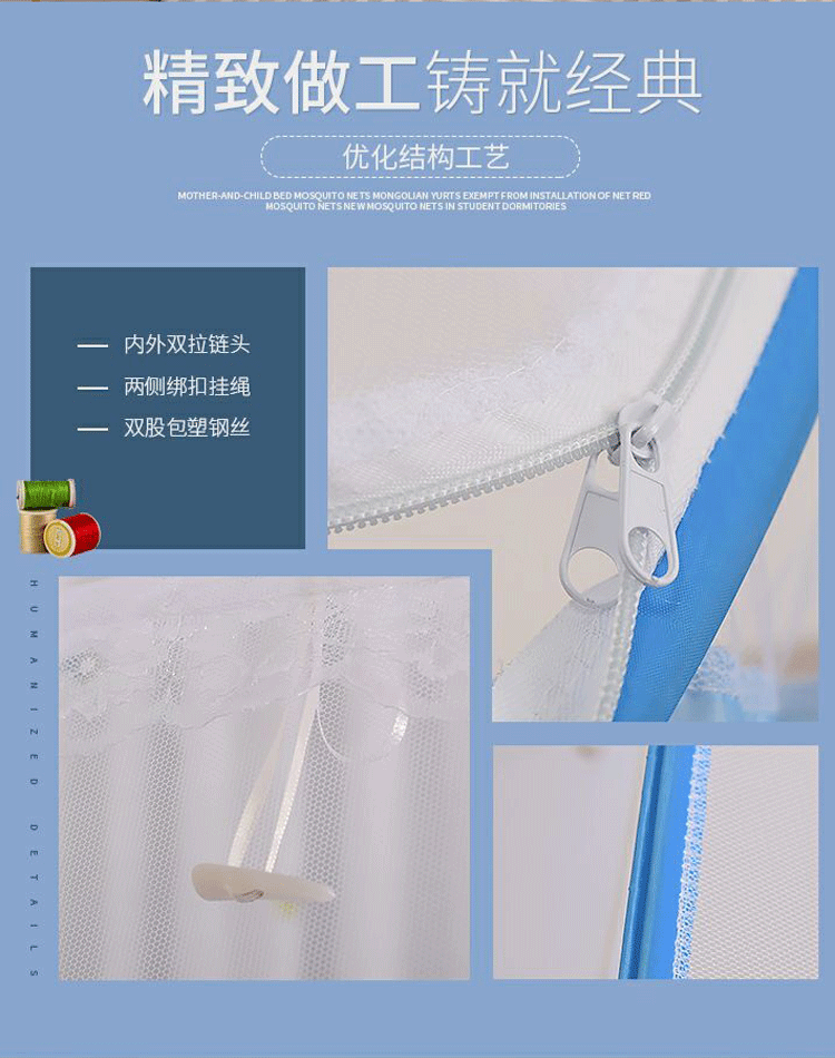 ký túc xá sinh viên muỗi lưới 0.9m đơn giường tầng cài đặt miễn phí với dây kéo phía dưới lưới yurt 1m1.2 mét - Lưới chống muỗi mùng khung đẹp