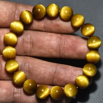 Gold tiger eye stone hand string mens bracelet Womens summer natural eagle eye stone Cat eye stone Wood change stone Single circle tiger eye stone