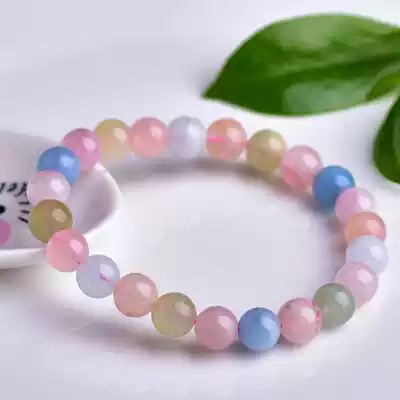 Brazil pink tender ice through natural Morgan stone hand female summer candy color Magic root stone crystal bracelet Beryl