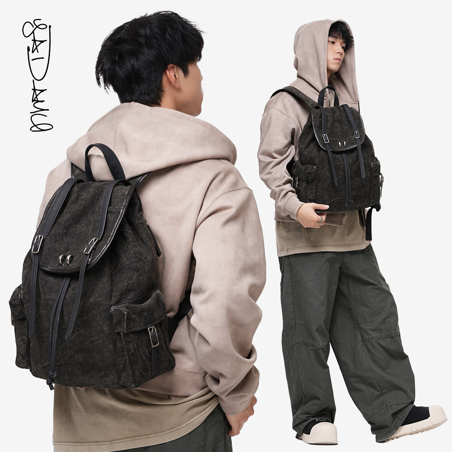 Kuroda Yae "Void" Canvas Backpack for College Students - Niche and Retro Style - Unisex Commuter Backpack