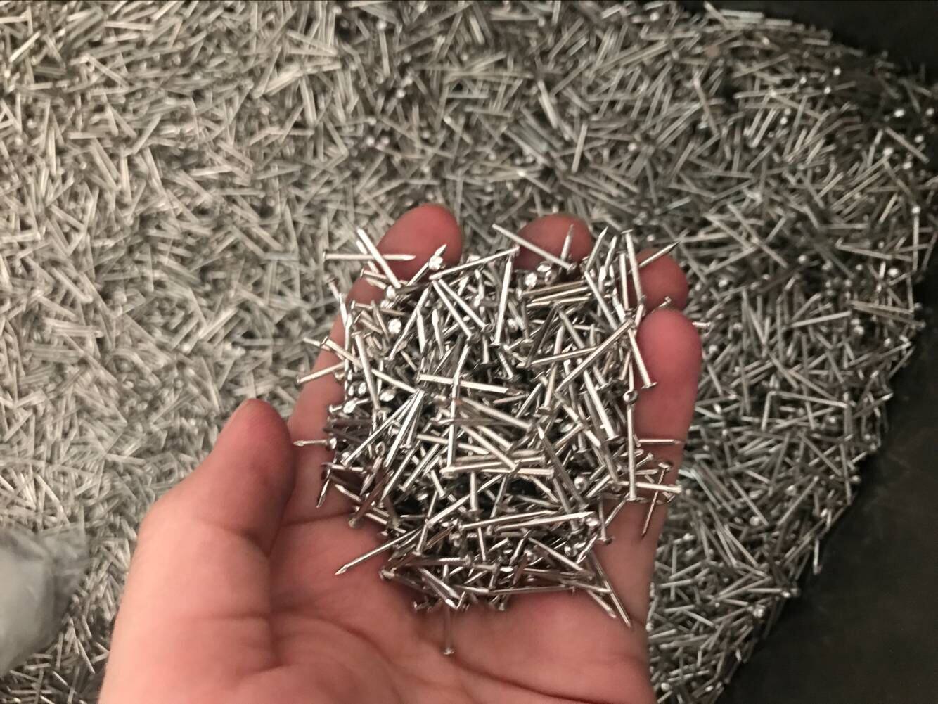 A pound of silver small iron nails nickel-plated round head small nails wooden box nails antique iron nails DIY accessories round nails