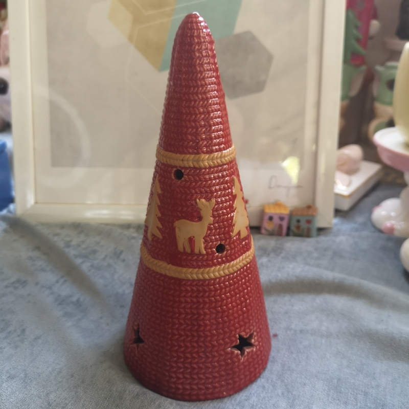 Ink Porcelain Porcelain Crafts Ceramic Red Knitted Pattern Elk Christmas Tree Ornaments Christmas Decorations