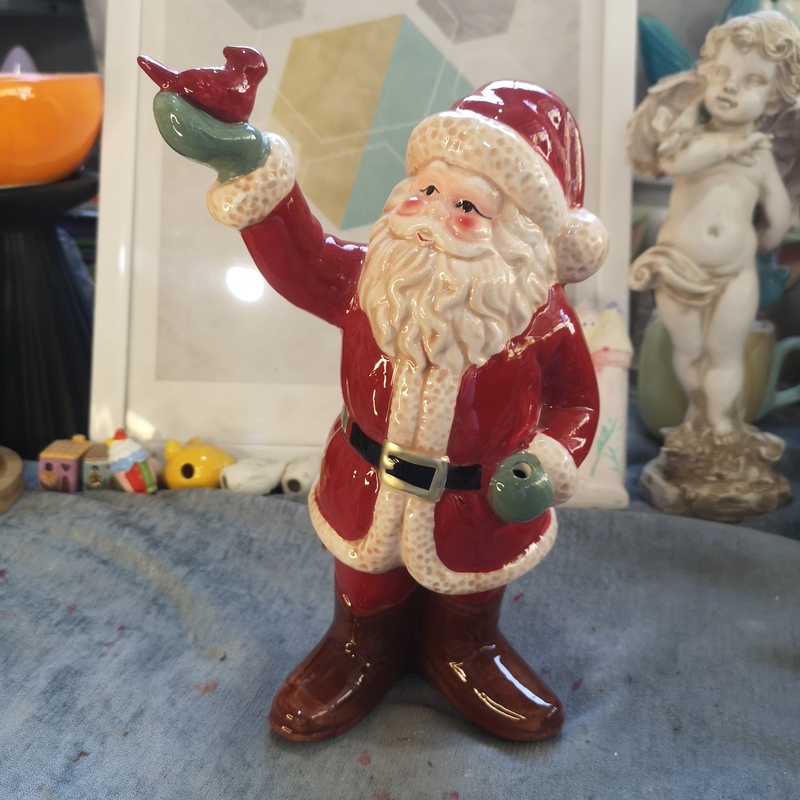 Ink Porcelain, Porcelain Crafts, Ceramic Santa Claus Ornaments, Christmas Decorations
