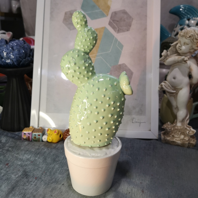 Ink Porcelain, Porcelain Crafts, Ceramic Green Cactus Ornaments, Garden Decorations Ink Porcelain, Porcelain Crafts, Ceramic Green Cactus Ornaments, Garden Decorations