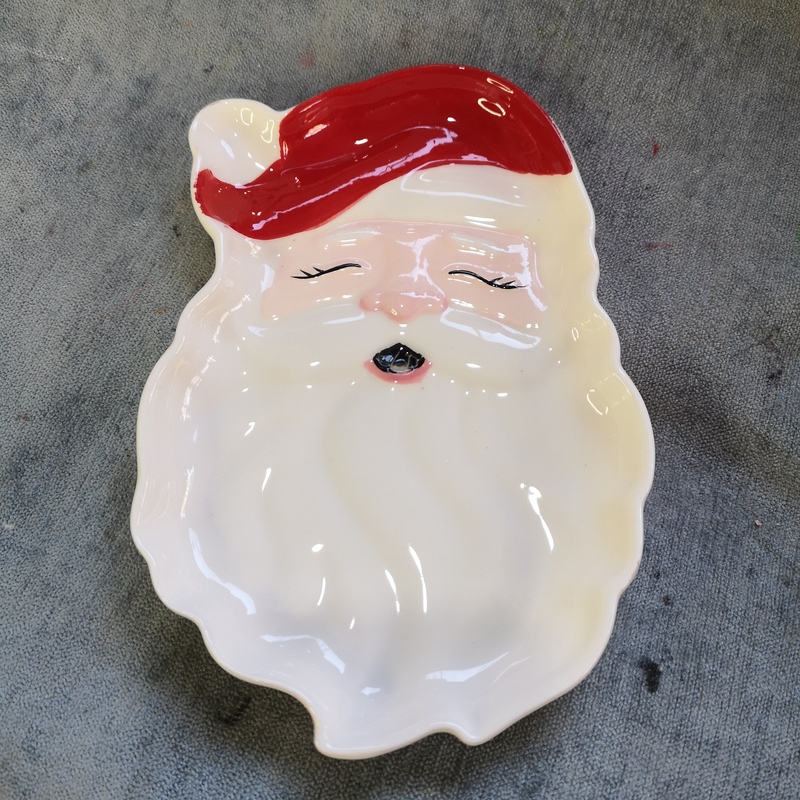 Ink Porcelain, Ceramic Crafts, Ceramic Santa Claus Plate, Christmas Decorations