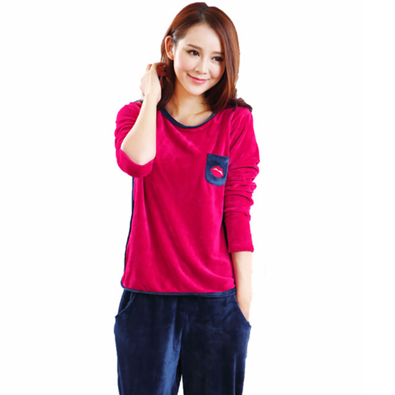 Red Handy Coral Velvet Pajamas Winter Flaver HomesFleming HomesSpring and Autumn Small Set