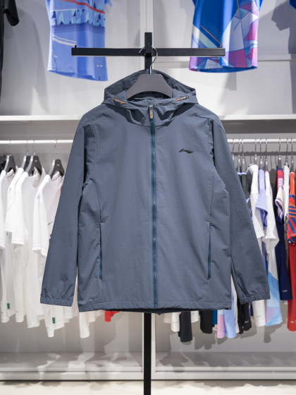 李宁外套男士2024秋季款健身系列防泼水开衫连帽运动风衣AFDU151