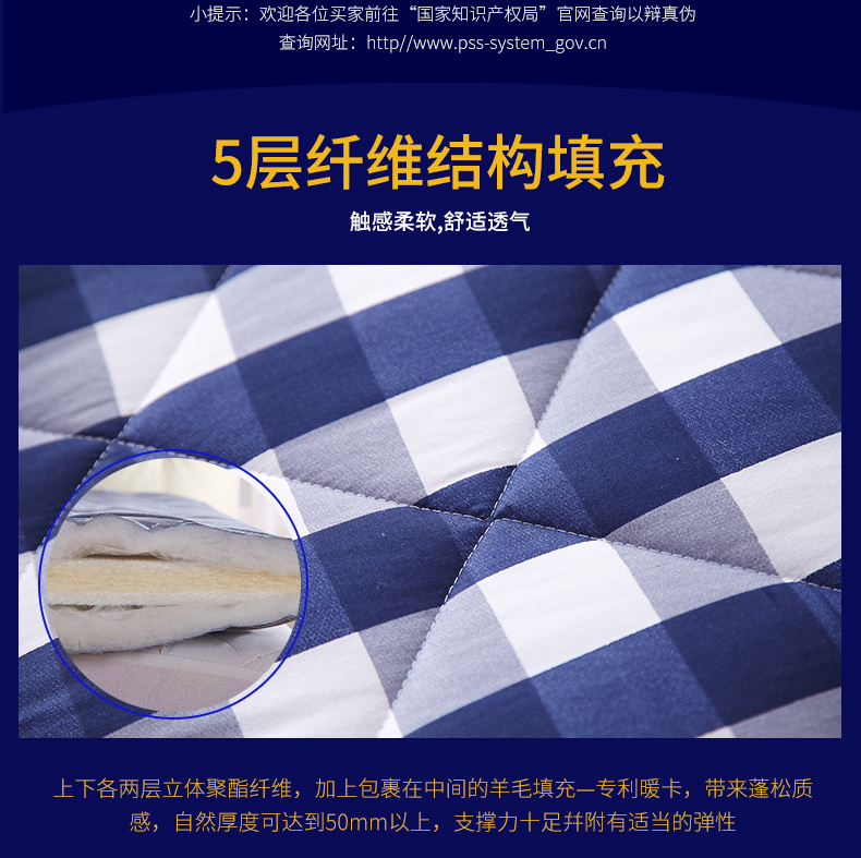 Giàu mattress Nệm len Úc 1,5m giường mat Thảm trải chiếu được phủ bởi tấm xốp dày gấp đôi ấm 1,8 mét - Nệm nệm 1m6