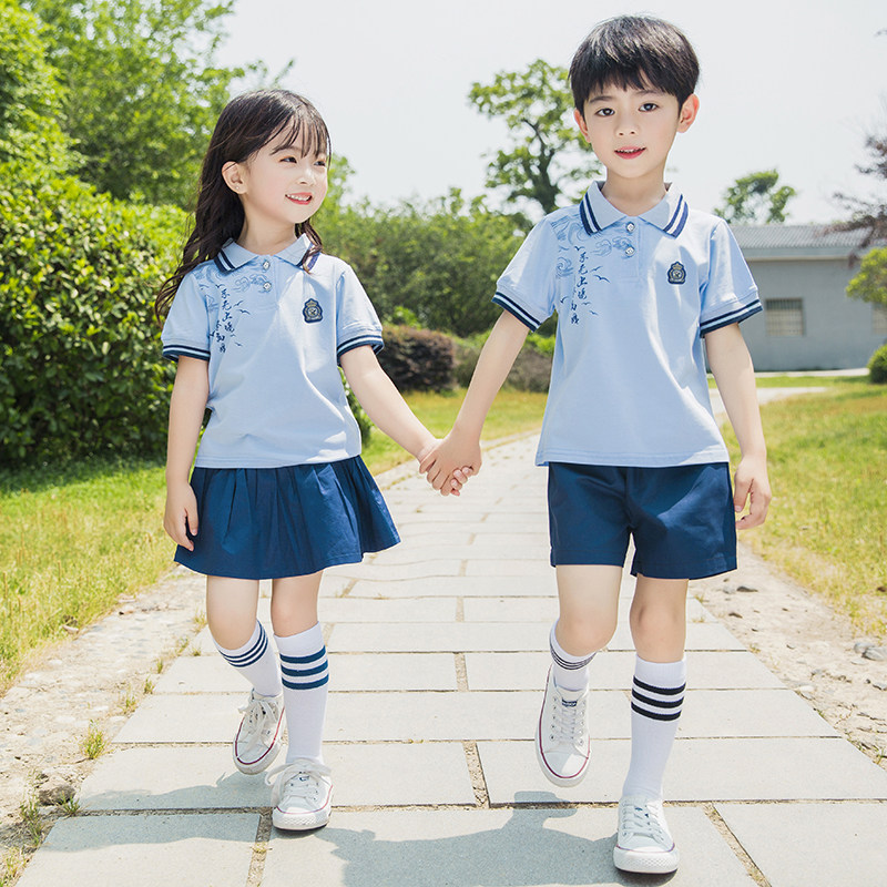 Primary School Uniforms Summer Clothing Kindergarten Garden Suit New College Wind Kids Class Clothes Summer Short Sleeve Graduation Photos Clothing