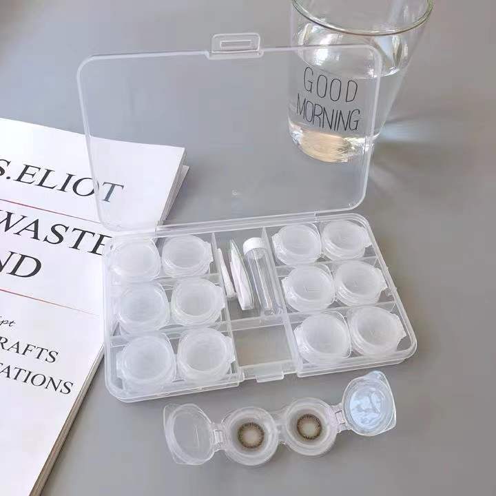 Portable contact lens case multi-pack beauty pupil box cute companion box nursing box storage box double box zj