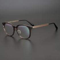 Plain air quality retro literary glasses frame Japanese elegant design box plate flat light myopia frame