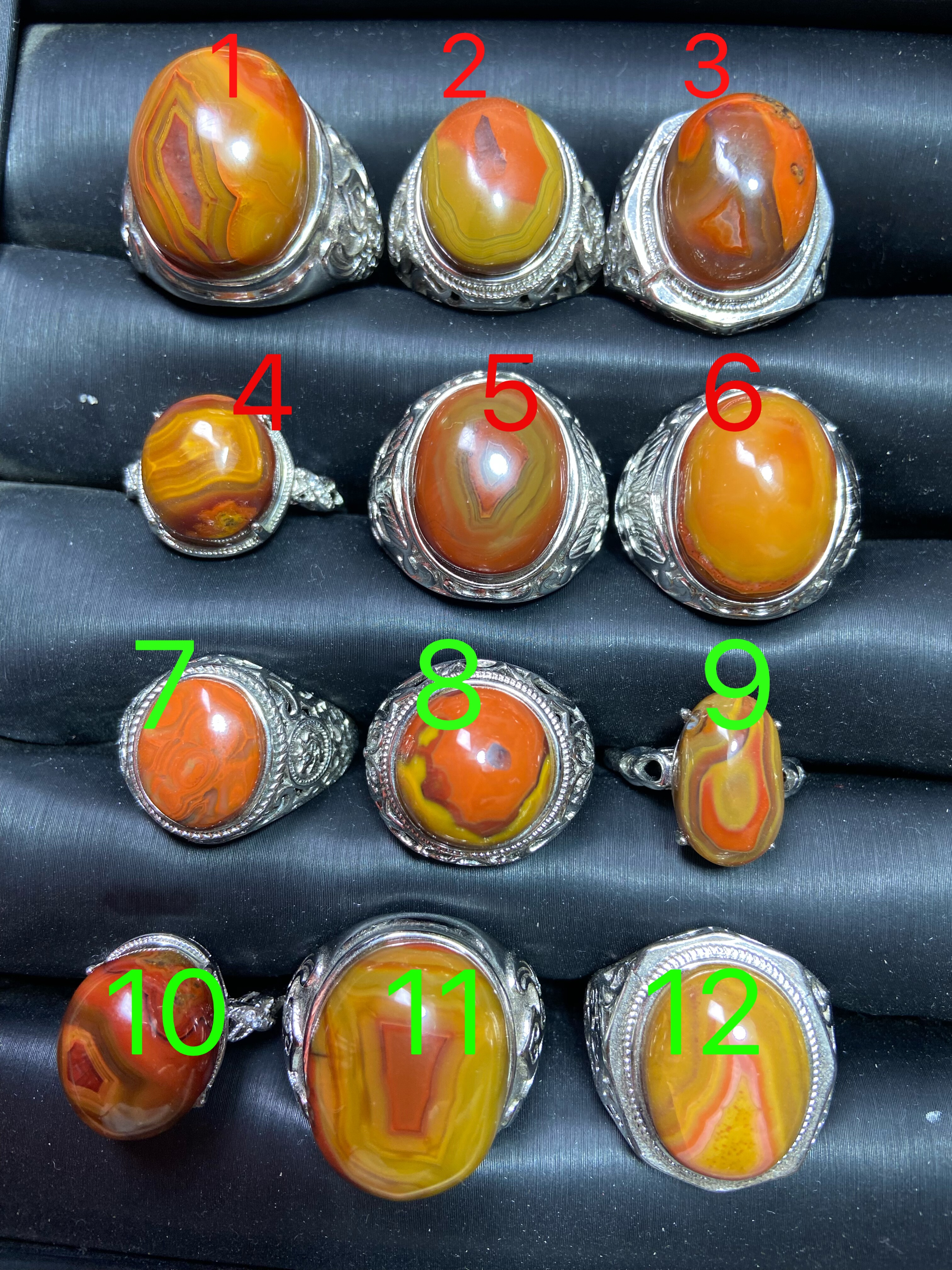 Natural Warring States red agate boutique inlaid ring, one thing and one picture, high-end and elegant Nanshan Dawan boutique